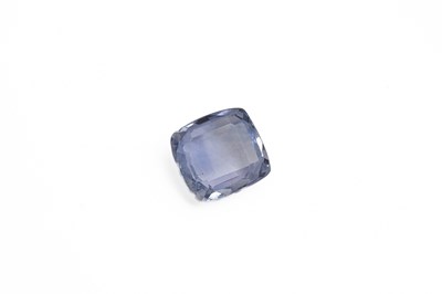 Lot 251 - A loose cushion mixed cut sapphire