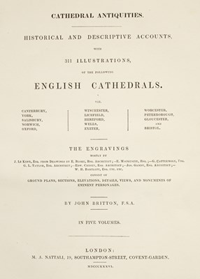 Lot 262 - Britton (John) Cathedral Antiquities