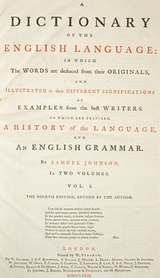 Lot Johnson (Samuel) A Dictionary of the English Language