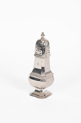 Lot 34 - A silver sugar caster