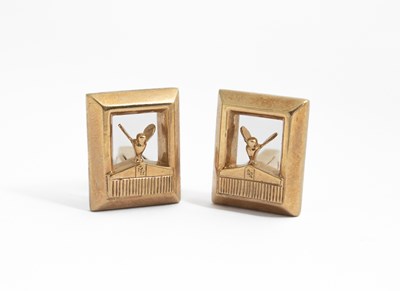 Lot 295 - A pair of 9ct gold Rolls Royce cufflinks