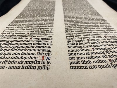 Lot Leaf of the Gutenberg Bible, Mainz, circa 1455