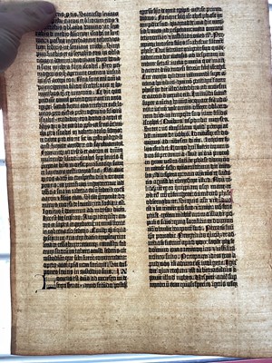 Lot Leaf of the Gutenberg Bible, Mainz, c.1455