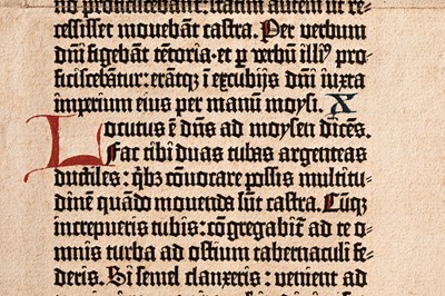 Lot Leaf of the Gutenberg Bible, Mainz, c.1455