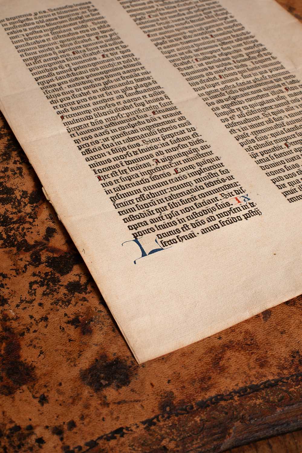 Lot Leaf of the Gutenberg Bible, Mainz, c.1455