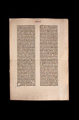 Lot Leaf of the Gutenberg Bible, Mainz, circa 1455