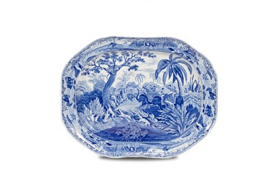 Lot 507 - A James & Ralph Clews blue and white transferware meat dish