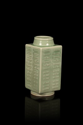 Lot 564 - A Celadon cong shaped vase
