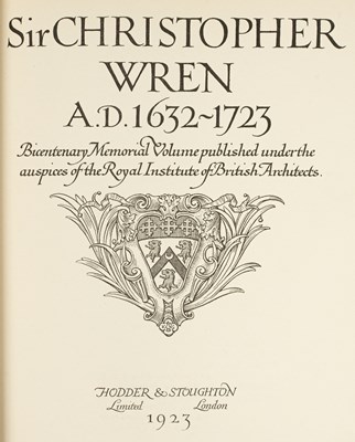 Lot 246 - [Zaehnsdorf for Asprey] Webb (Aston) et al. Sir Christopher Wren