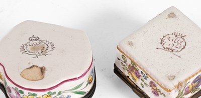 Lot 78 - Two late 19th Century Lille ceramic boxes