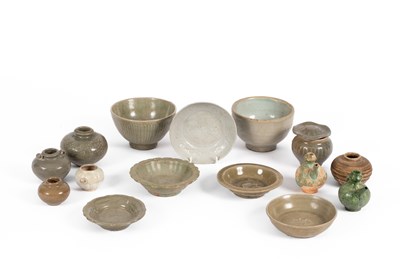 Lot 576 - A group of fifteen celadon wares