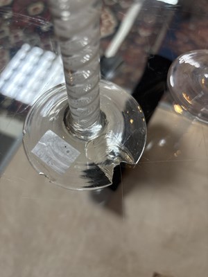 Lot 116 - Two 18th Century cotton twist wine glasses