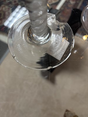 Lot 116 - Two 18th Century cotton twist wine glasses