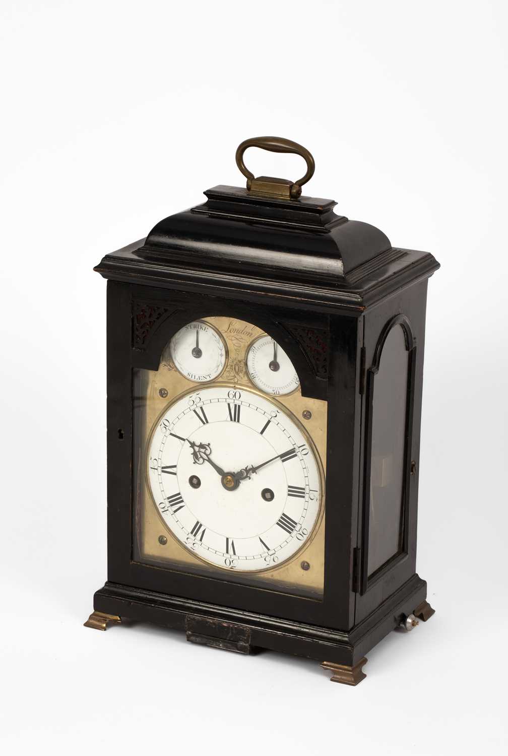 Lot 386 - Vulliamy, London, an ebonised quarter repeating bracket clock