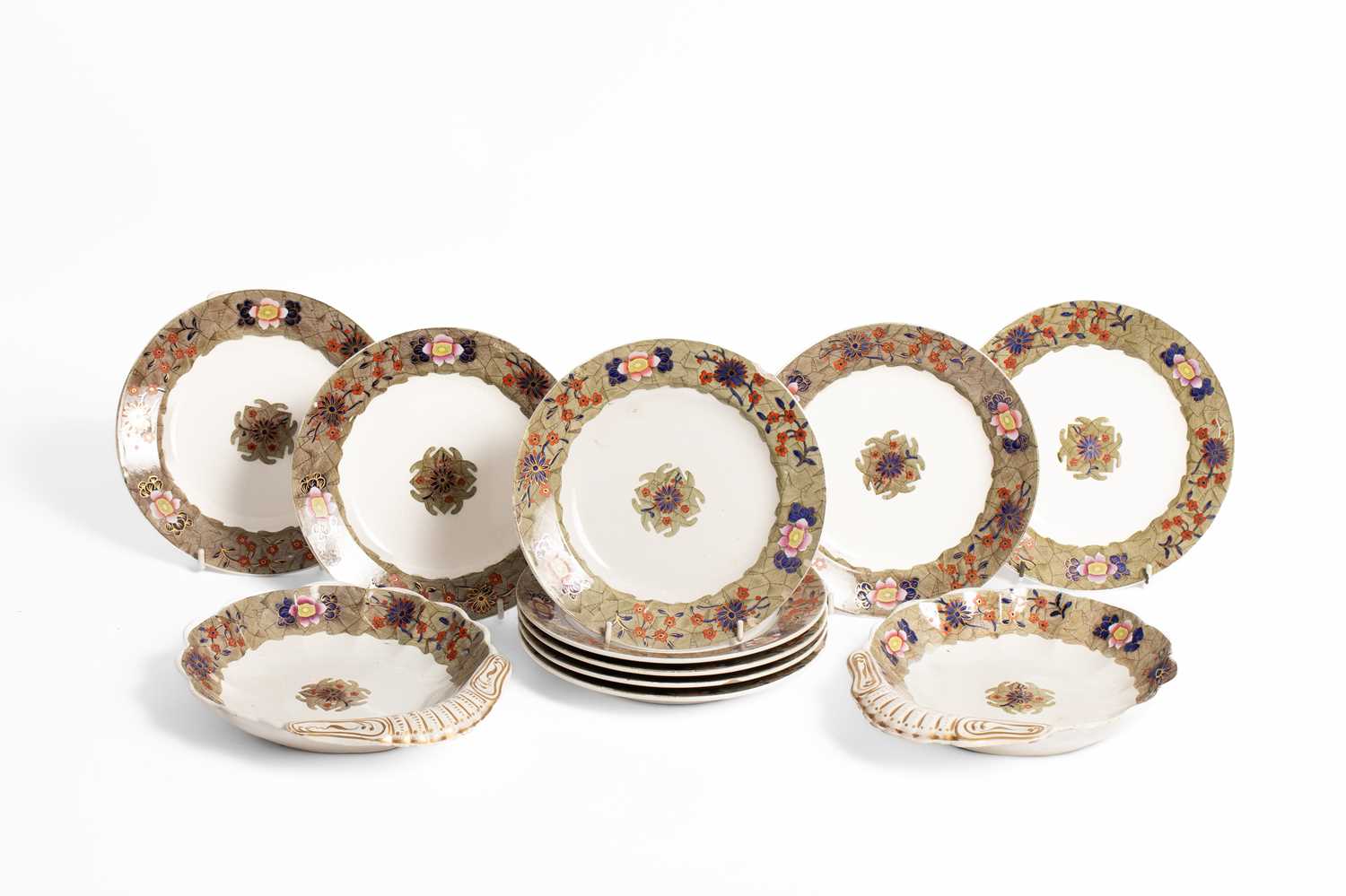 Lot 93 - Spode 'cracked ice' pattern part set