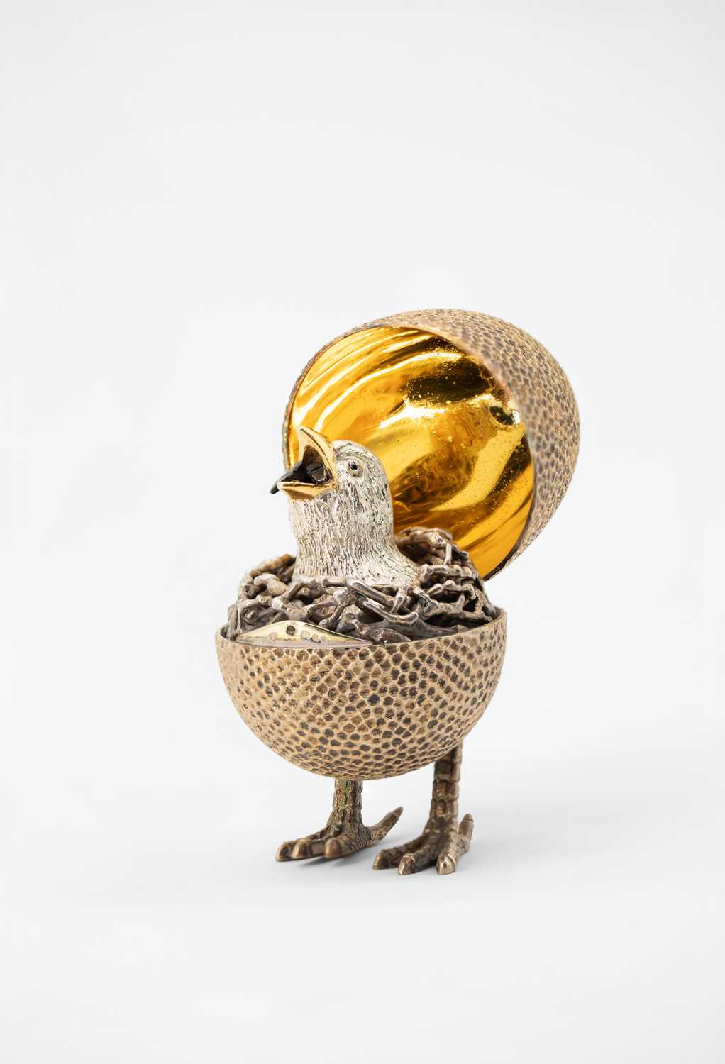 Lot 47 A Stuart Devlin Silver Surprise Egg 
