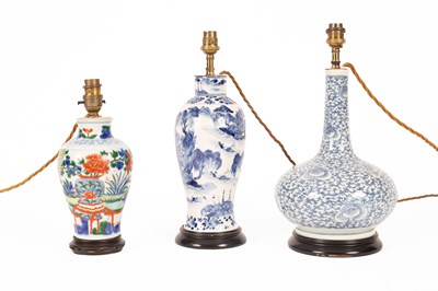 Lot 591 - Three Chinese porcelain vases