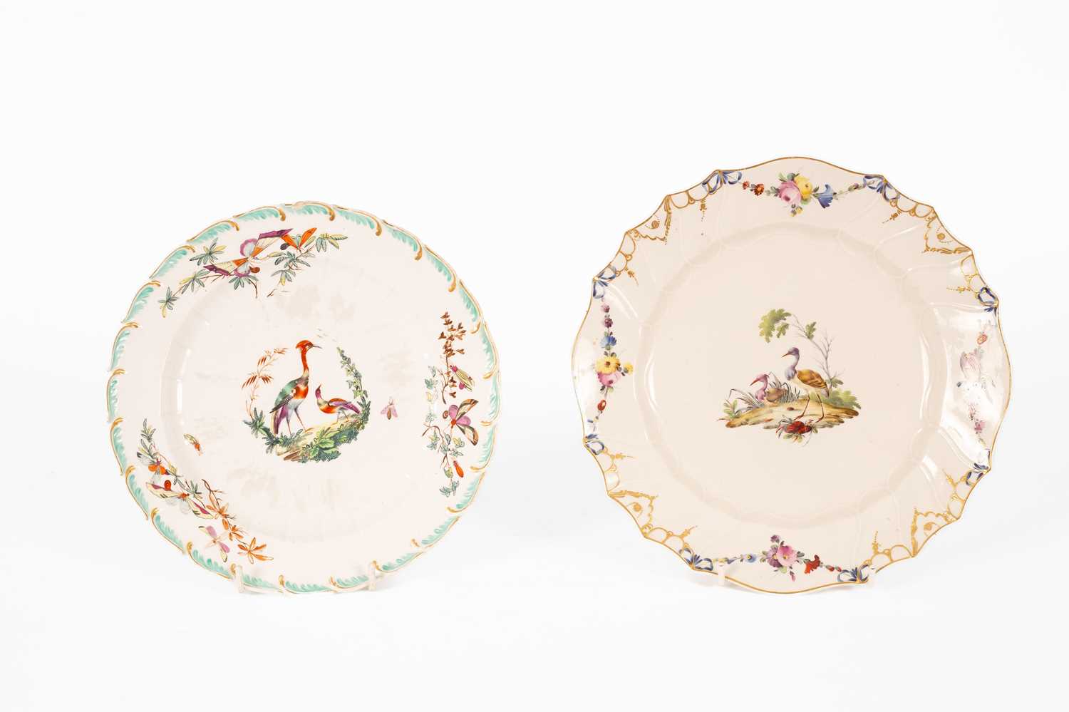 Lot 83 - A Derby feather-moulded plate