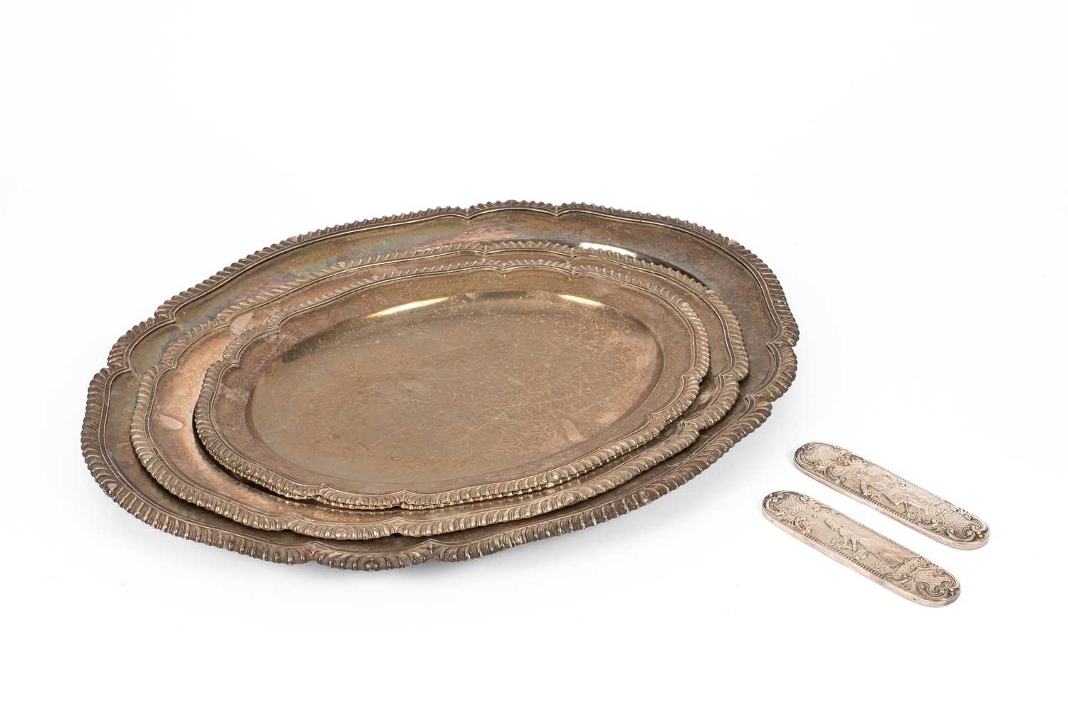 Lot 56 - Three silver plated serving platters