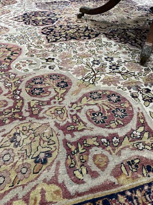 Lot 407 - A Kirman Lavar carpet