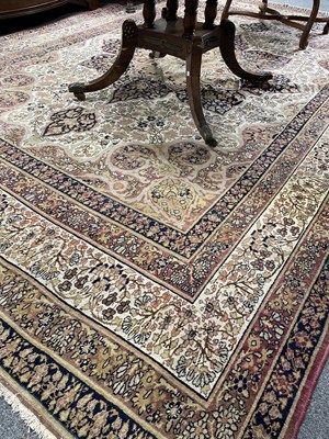 Lot 407 - A Kirman Lavar carpet