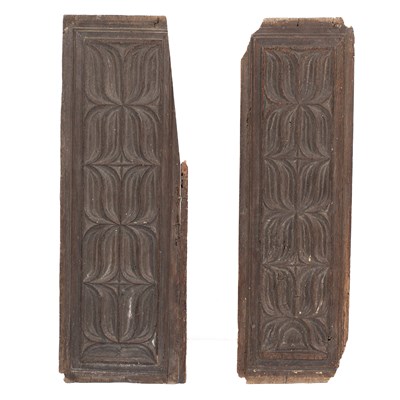 Lot 526 - A pair of Gothic style oak panels