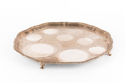 Lot A large silver salver
