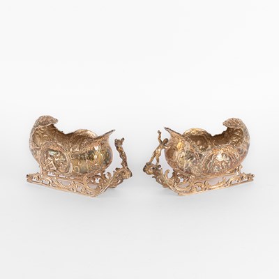 Lot 55 - A pair of Continental silver sleighs