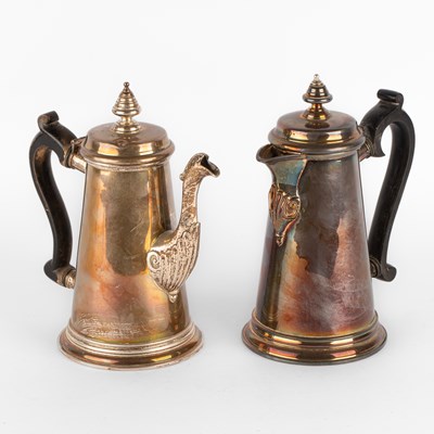 Lot An Irish silver coffee pot and hot water jug
