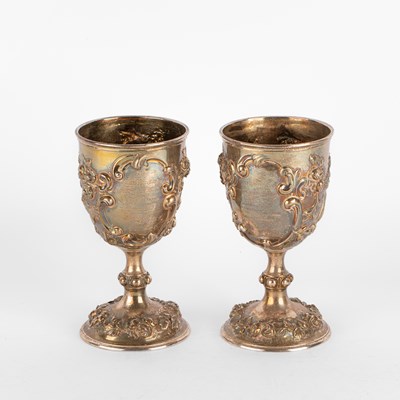 Lot 67 - A pair of Victorian silver goblets