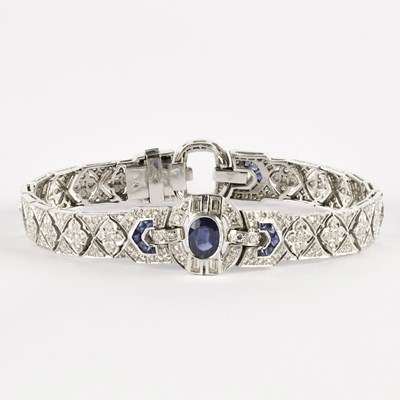 Lot An Art Deco style white gold sapphire and diamond bracelet