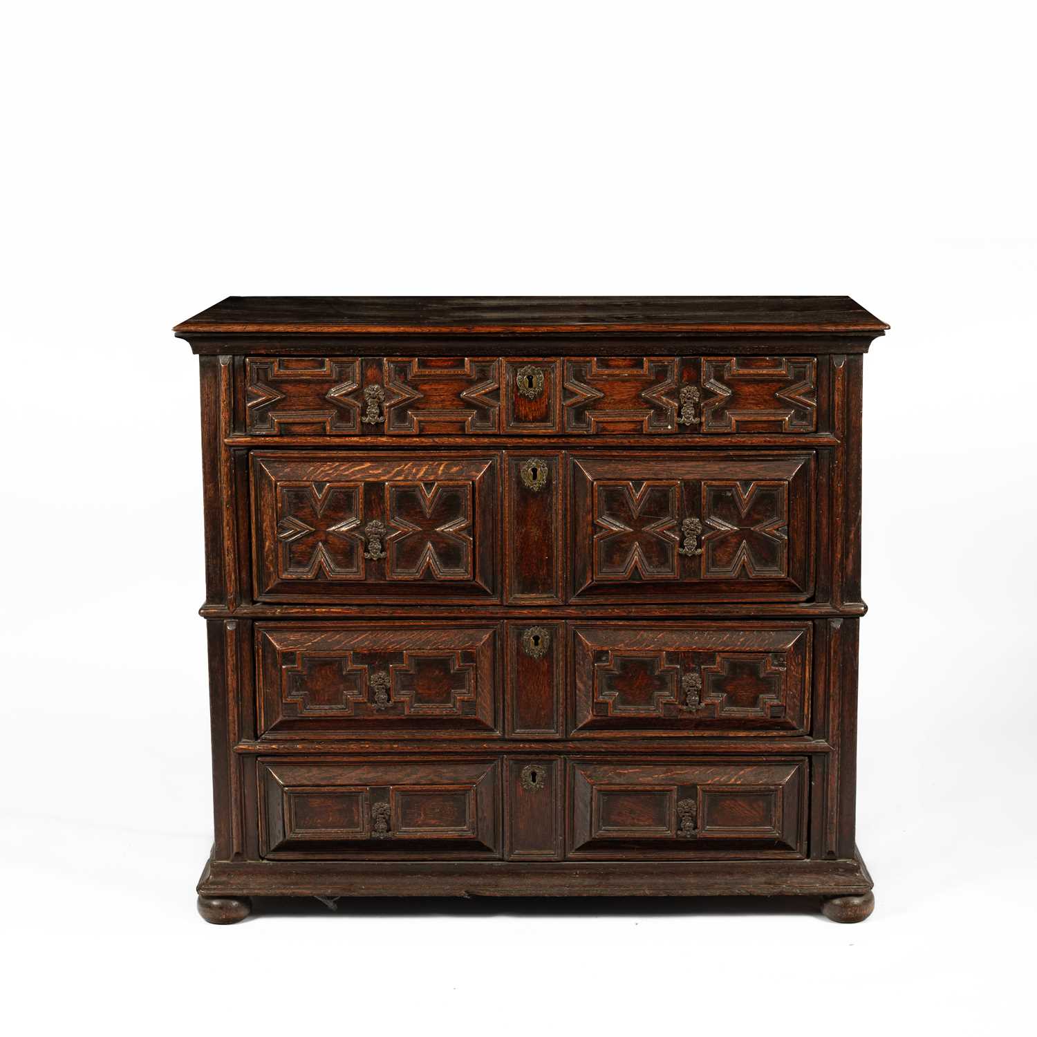Lot 73 - A James II oak chest of drawers