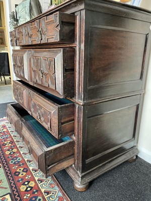 Lot 73 - A James II oak chest of drawers