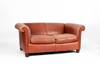 Lot A Chesterfield style leather uphiolstered two seater sofa