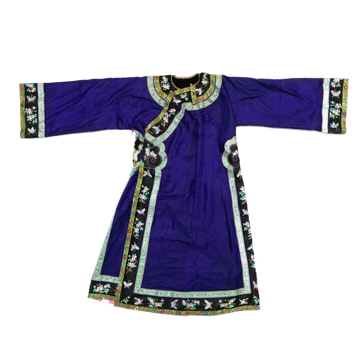 Lot 650 - A Chinese purple silk robe