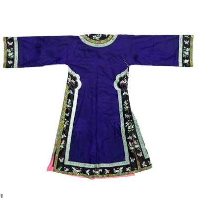 Lot 650 - A Chinese purple silk robe