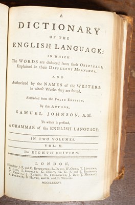 Lot 504 - Johnson (Samuel) A Dictionary of the English Language