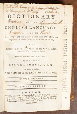 Lot 504 - Johnson (Samuel) A Dictionary of the English Language