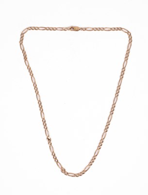 Lot 8 - A 9ct yellow gold figaro link necklace