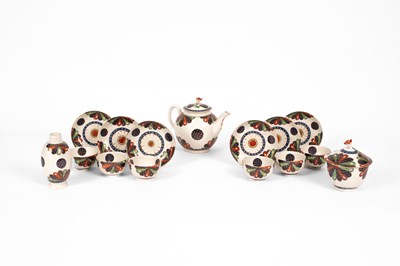 Lot 520 - A Worcester Japan Fan pattern tea set