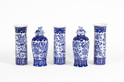 Lot 388 - A Chinese style five-piece garniture