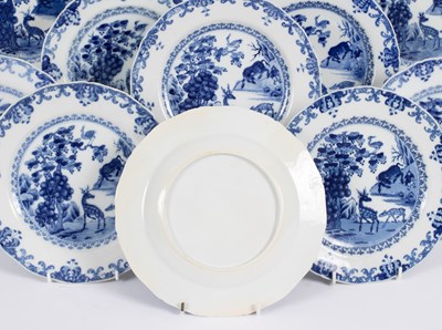 Lot A set of twelve Chinese blue and white octagonal plates