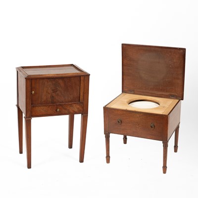 Lot 533 - A late 19th Century mahogany tambour fronted bedside table