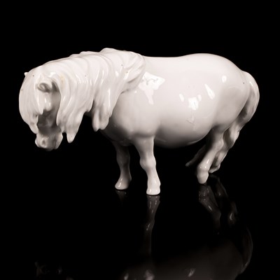 Lot 501 - A Meissen white glazed Shetland pony