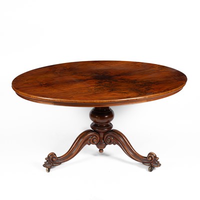 Lot 620 - A Victorian rosewood oval breakfast table