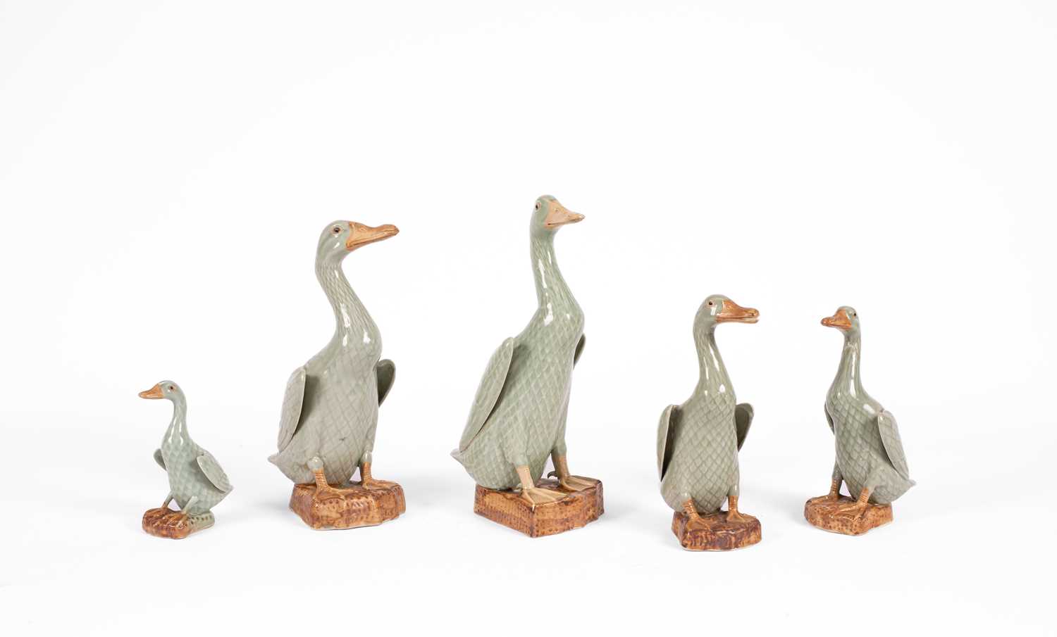 Lot 598 - A set of Chinese ceramic ducks
