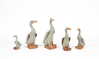 Lot 598 - A set of Chinese ceramic ducks