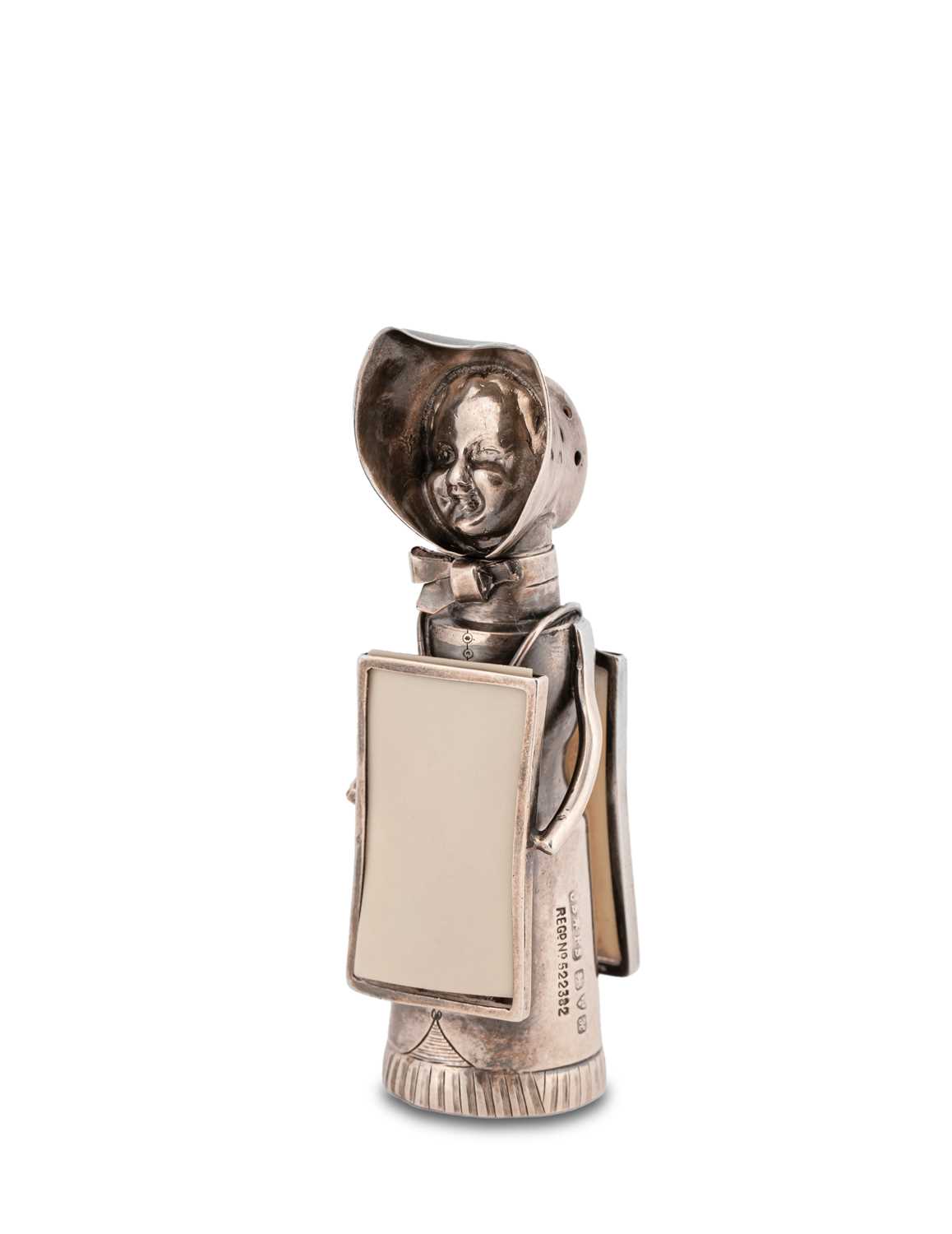 Lot 65 - An Edwardian 'Suffragette' silver pepper pot