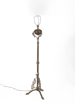 Lot 687 - A 19th Century brass standard lamp