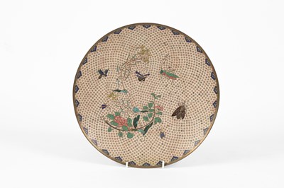 Lot 603 - A Japanese cloisonné plate